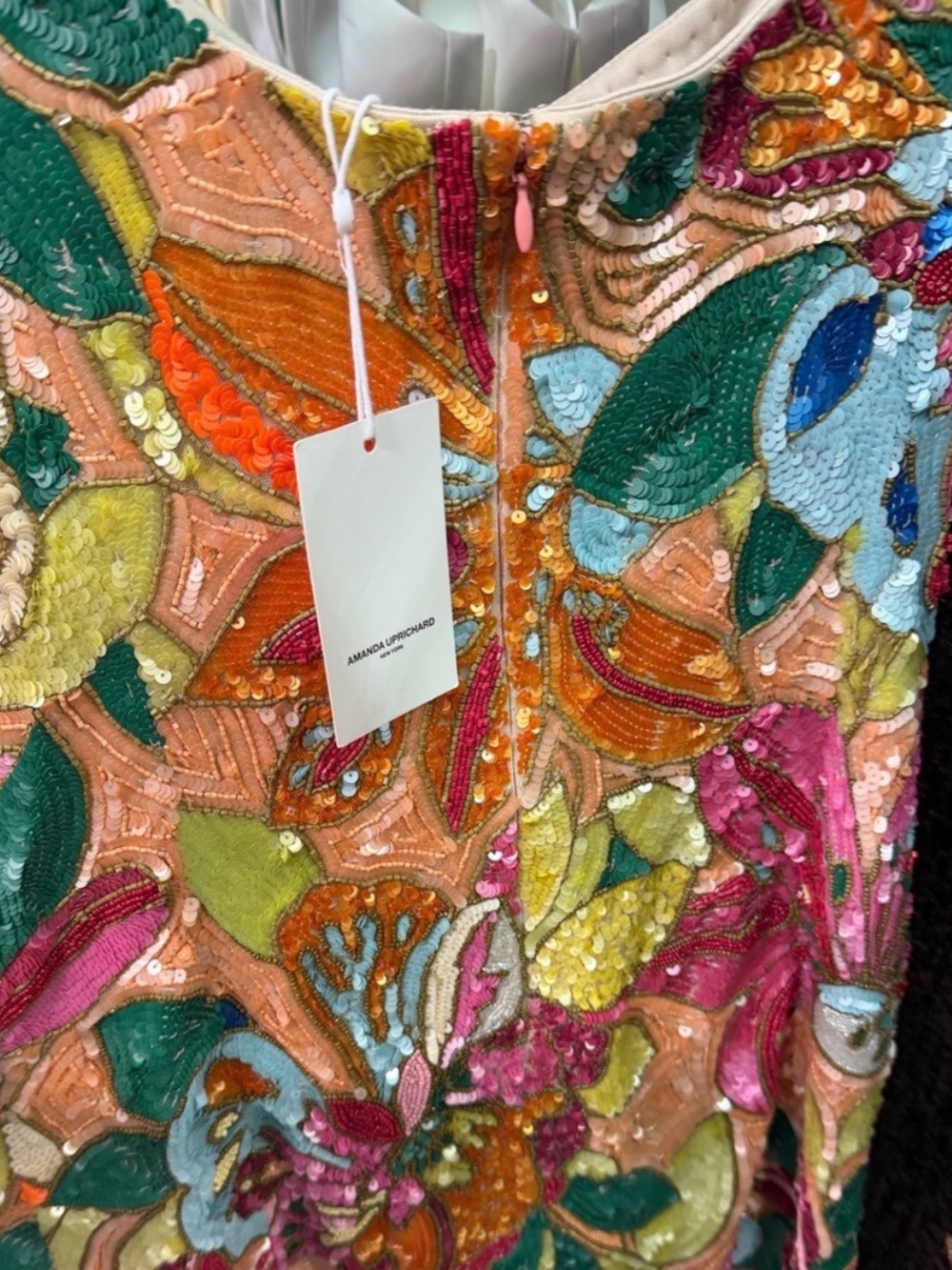 Amanda Uprichard Augustine Floral Sequin Mini Dress Size Medium NWT - Picture 9 of 11